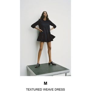 NWOT** BLOGGERS FAVORITE ZARA Black Textured Weave Dress
